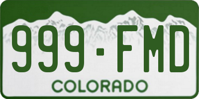 CO license plate 999FMD