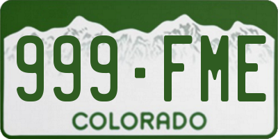 CO license plate 999FME