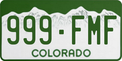 CO license plate 999FMF