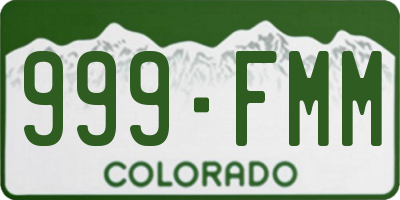 CO license plate 999FMM
