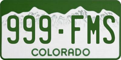 CO license plate 999FMS