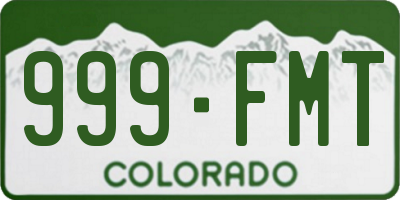CO license plate 999FMT