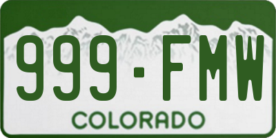 CO license plate 999FMW