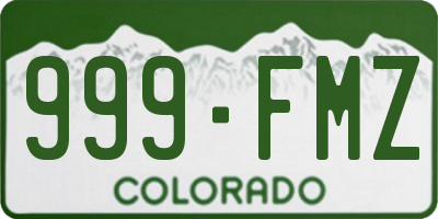 CO license plate 999FMZ