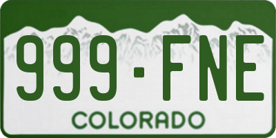 CO license plate 999FNE