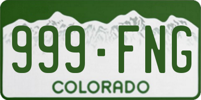 CO license plate 999FNG