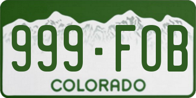 CO license plate 999FOB