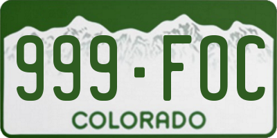 CO license plate 999FOC