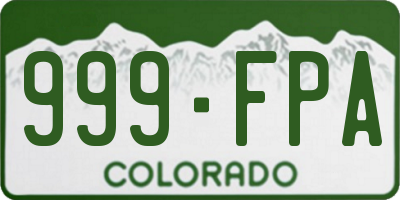 CO license plate 999FPA
