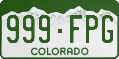CO license plate 999FPG