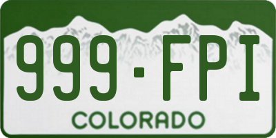 CO license plate 999FPI