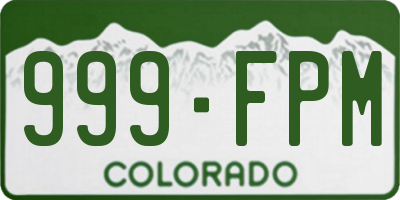 CO license plate 999FPM