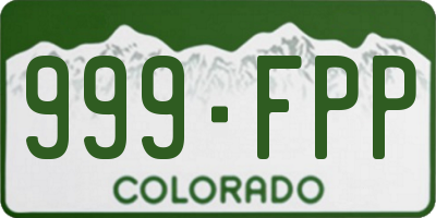CO license plate 999FPP