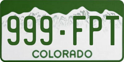 CO license plate 999FPT