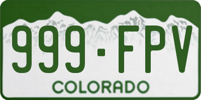 CO license plate 999FPV