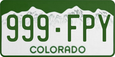 CO license plate 999FPY