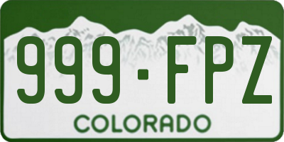 CO license plate 999FPZ