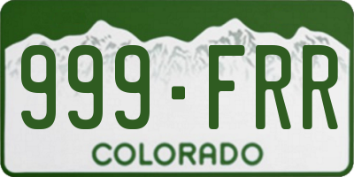 CO license plate 999FRR