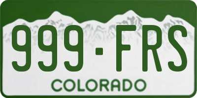 CO license plate 999FRS