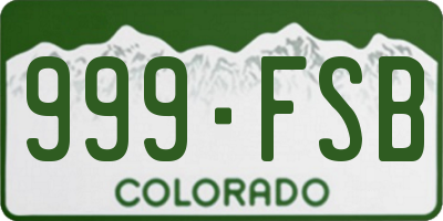 CO license plate 999FSB