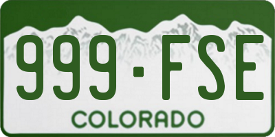CO license plate 999FSE
