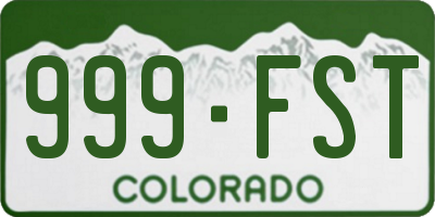 CO license plate 999FST