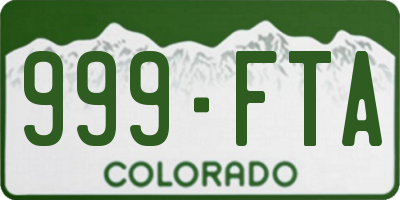 CO license plate 999FTA