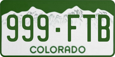 CO license plate 999FTB