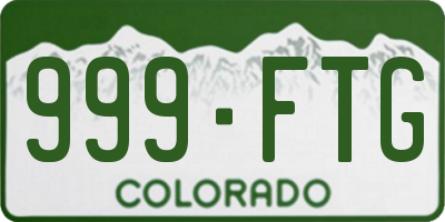 CO license plate 999FTG