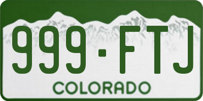 CO license plate 999FTJ