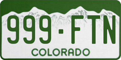 CO license plate 999FTN