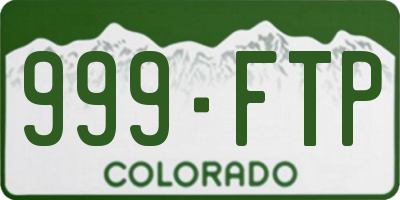 CO license plate 999FTP