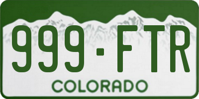 CO license plate 999FTR