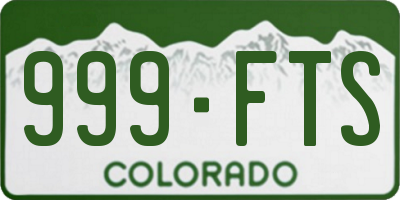 CO license plate 999FTS
