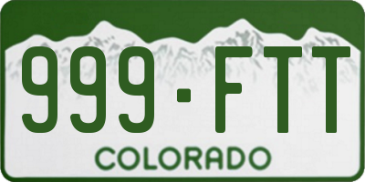 CO license plate 999FTT