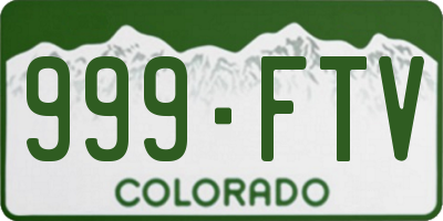 CO license plate 999FTV