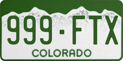 CO license plate 999FTX