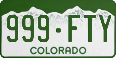 CO license plate 999FTY