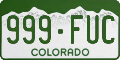 CO license plate 999FUC