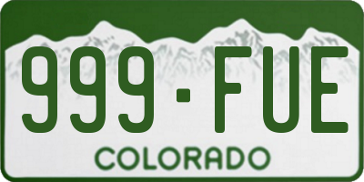 CO license plate 999FUE