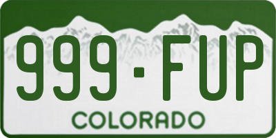 CO license plate 999FUP