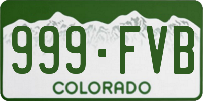 CO license plate 999FVB