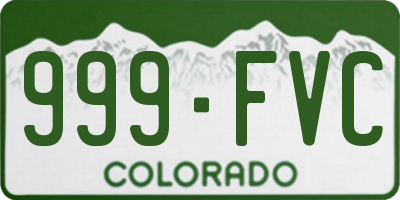 CO license plate 999FVC