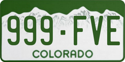 CO license plate 999FVE