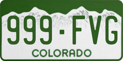 CO license plate 999FVG