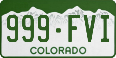 CO license plate 999FVI