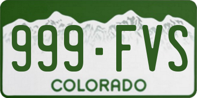CO license plate 999FVS