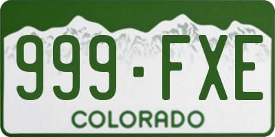 CO license plate 999FXE