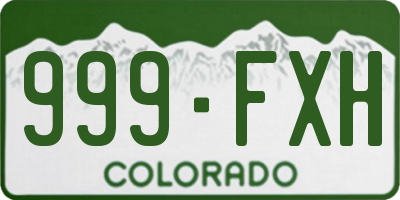 CO license plate 999FXH