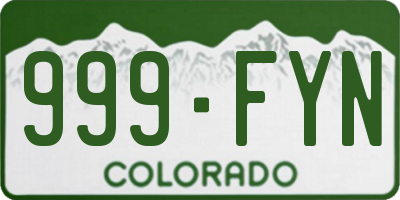 CO license plate 999FYN